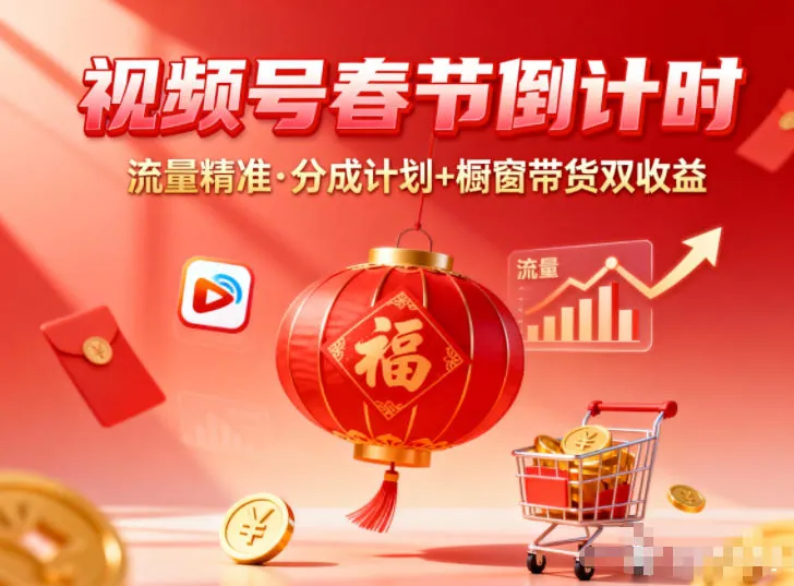 0f036eab663a52be056c0e7402d91ef8.jpeg 视频号做春节倒计时,流量精准,分成计划+橱窗带货双收益