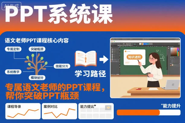 4359ee51cb4145acc700b966b02ac362.jpeg PPT系统课,专属语文老师的PPT课程,帮你突破PPT瓶颈