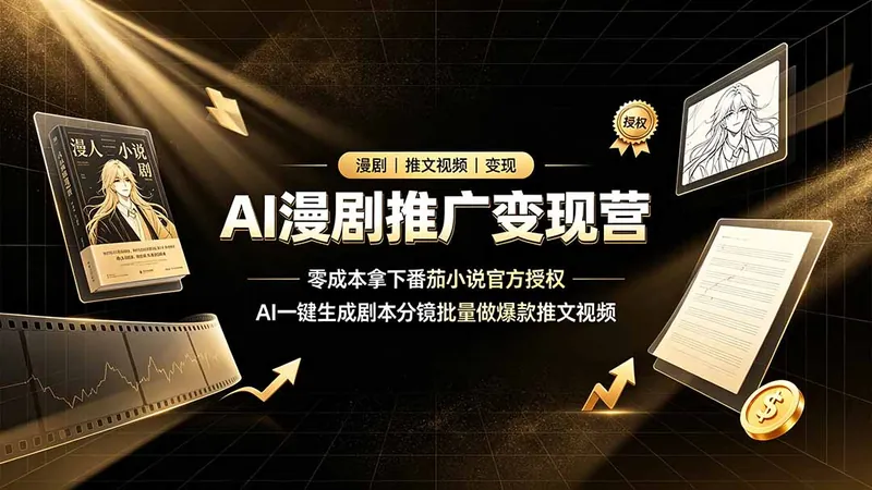 dea997db75ed23966a354b624c989be4.jpeg AI漫剧推广变现营,零成本拿下番茄小说官方授权,AI一键生成剧本分镜批量做爆款推文视频