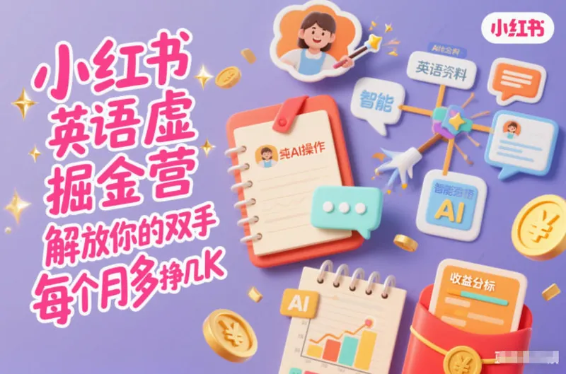 e4f71d6085a1ba9283be955b415440ba.jpeg 小红书英语虚拟资料掘金营,纯AI操作,解放你的双手,每个月多挣几K