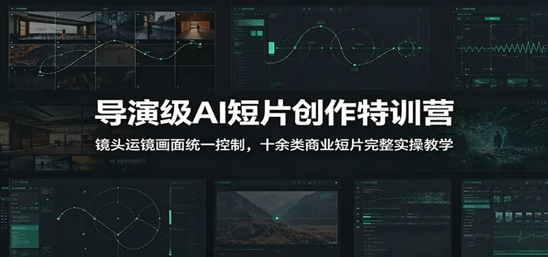 导演级AI短片创作特训营：镜头运镜画面统一控制，十余类商业短片完整实操教学(更新)