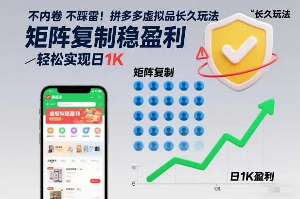 4d092abbed9ebc09ec4635eb5fd1434e.jpeg 不内卷不踩雷!拼多多虚拟品长久玩法,矩阵复制稳盈利,轻松实现日1K【揭秘】