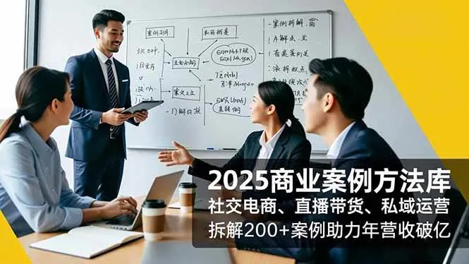 e43013b3bf67f3dc8d7fc7729c46a474.jpeg (16713期)2025商业案例方法库,社交电商、直播带货、私域运营,拆解200+案例助力年营收破亿