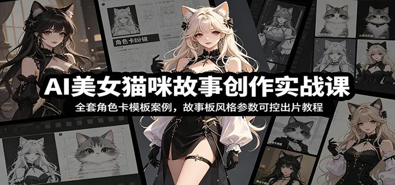 79b8469635d0f8fc4339255251347b79.jpeg AI美女猫咪故事创作实战课:全套角色卡模板案例,故事板风格参数可控出片教程