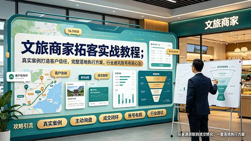 765416426e48d63147dc59dc8f8b7d2b.jpeg 文旅商家拓客实战教程;真实案例打造客户信任,完整落地执行方案,行业避坑账号布局心法