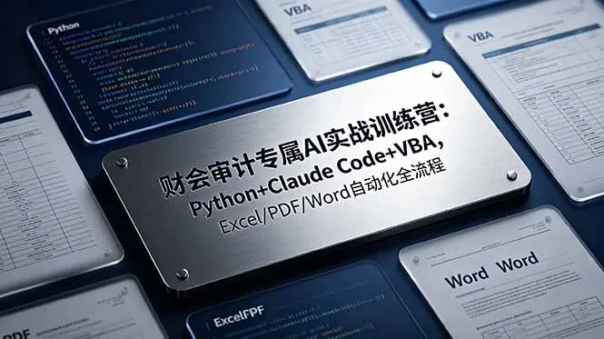 e692b73c91055f8ff24154653adaae98.jpeg 财会审计专属 AI实战训练营-更新:Python+Claude Code+VBA,Excel/PDF/Word自动化全流程