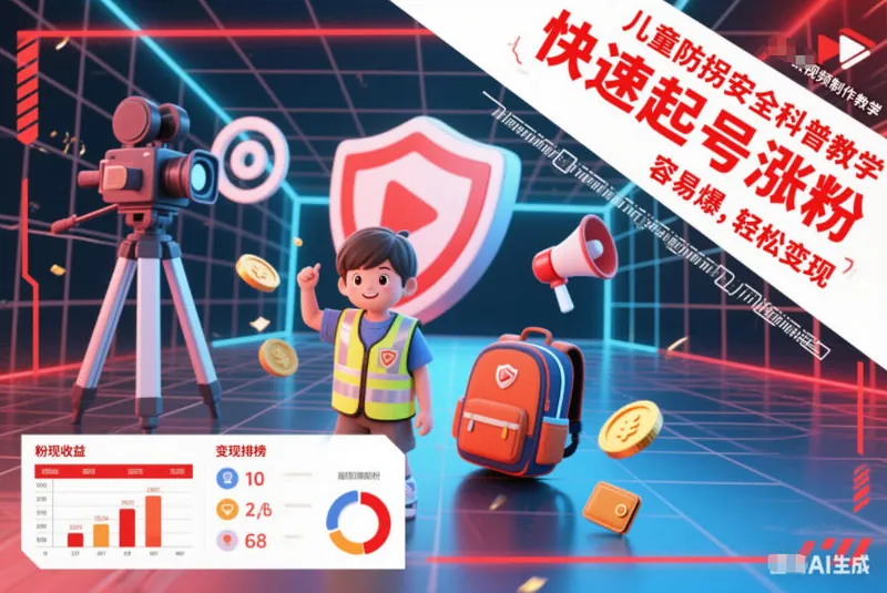ac711190c18ac5a33224e7ecebedeff0.jpeg 儿童防拐安全科普知识视频制作教学,快速起号涨粉,容易爆,轻松变现