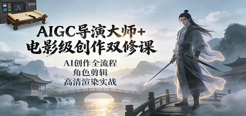 f9f752afc2b6f16cc6b3b23bb424ab68.jpeg AIGC导演大师+电影级创作双修课:AI创作全流程、角色剪辑、高清渲染实战