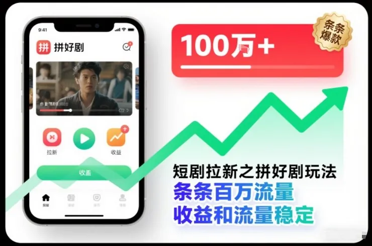 82a79b99c8ac8ec88a70c50bcd29637e.jpeg 短剧拉新之拼好剧玩法,条条百万流量,收益和流量稳定