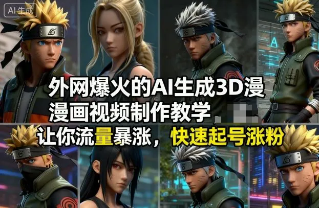 0b2332d505acf9874e9be02925c130d3.jpeg 外网爆火的AI生成3D漫画视频制作教学,让你流量暴涨,快速起号涨粉!
