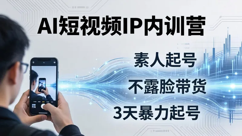 2026AI短视频IP内训营-更新：从素人起号到不露脸带货，3天暴力起号全流程拆解