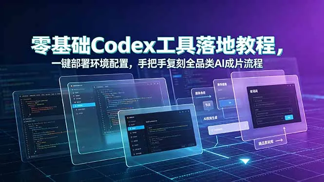 零基础Codex工具落地教程，一键部署环境配置，手把手复刻全品类AI成片流程