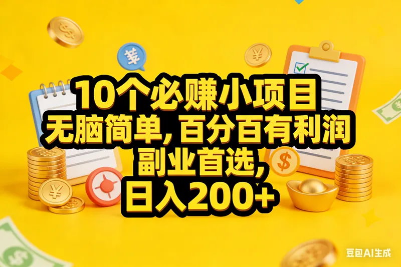0570bc64a6a614642cc63f478275b2c6.png (16911期)10个必赚小项目,无脑简单,百分百有利润,副业首选,日入200+