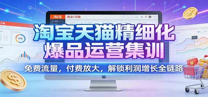 5d9da47e11a07507c14842eb786b4a4b.jpeg 淘宝天猫精细化爆品运营集训:免费流量,付费放大,解锁利润增长全链路
