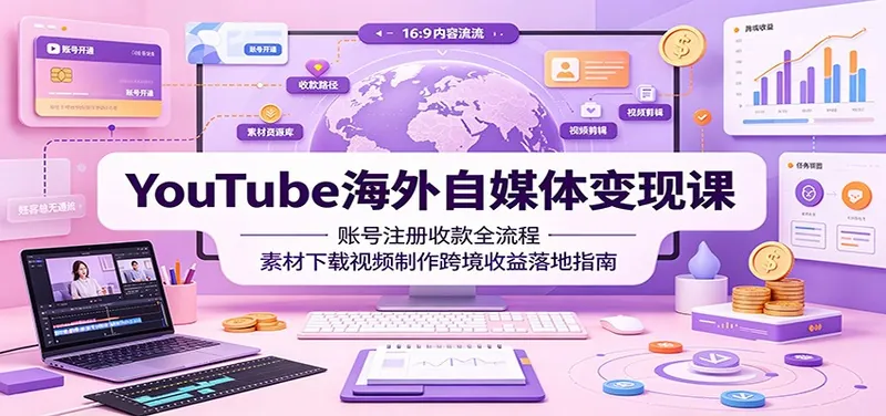 4681edf1a1679127cb279869ef463cda.jpeg YouTube海外自媒体变现课:账号注册收款全流程,素材下载视频制作跨境收益落地指南