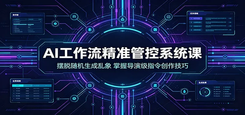 AI工作流精准管控系统课：摆脱随机生成乱象，掌握导演级指令创作技巧