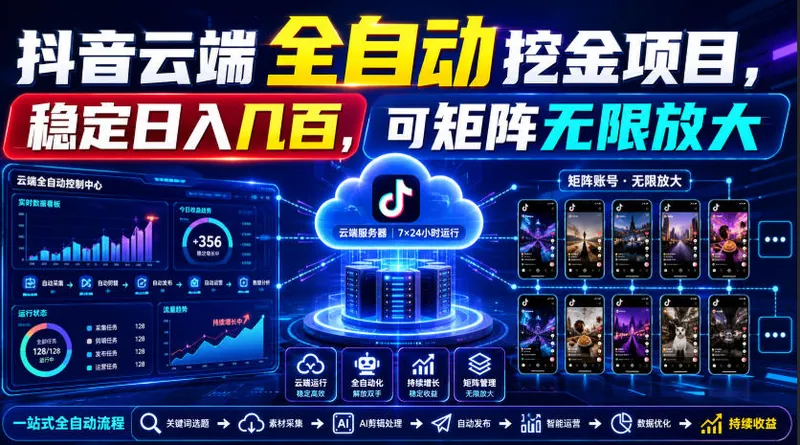 3da3d6ec8fc9705dc3b89bf839f4f440.jpeg Dy云端全自动挖金项目,稳定日入几百,可矩阵无限放大!【揭秘】