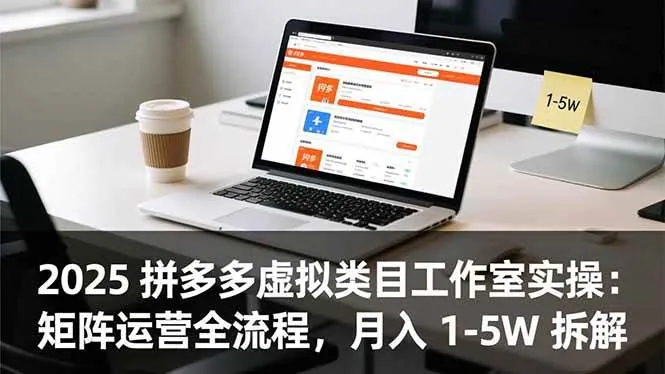 （16748期）2025 拼多多虚拟类目工作室实操：矩阵运营全流程，月入 1-5W 拆解