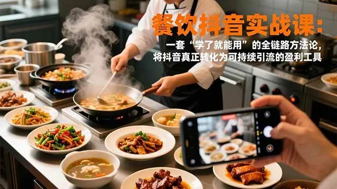 1b830de9ad6019ee0f1ca952b2ad5b89.jpeg (16975期)餐饮抖音实战课:一套“学了就能用”的全链路方法论,将抖音真正转化为可持续引流的盈利工具