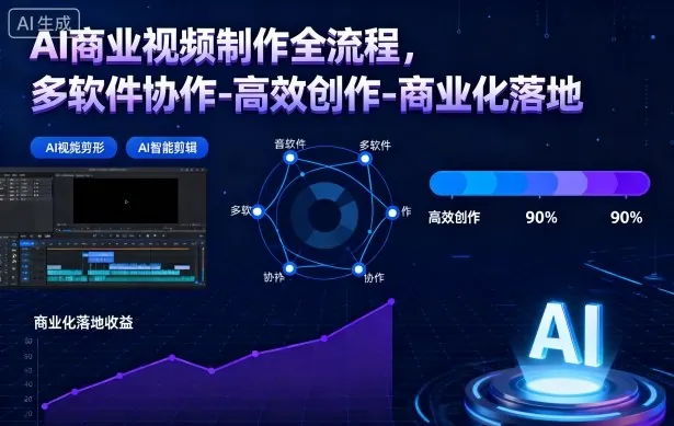 0843493c4ea232a8bda4749ec0c7fe07.jpeg AI商业视频制作全流程,多软件协作-高效创作-商业化落地