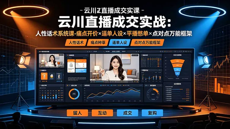 8bf14626b6de04405c69c7395110f2db.jpeg 云川直播成交实战:人性话术系统课-痛点种草×塑品开价×逼单人设×平播憋单×点对点万能框架