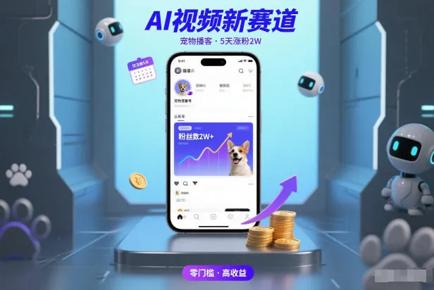 AI视频新赛道，宠物播客仅注册5天涨粉2W，收益非常可观