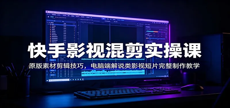 4ab21346f7d3602a22ab92e867fce1a8.jpeg 快手影视混剪实操课:原版素材剪辑技巧,电脑端解说类影视短片完整制作教学