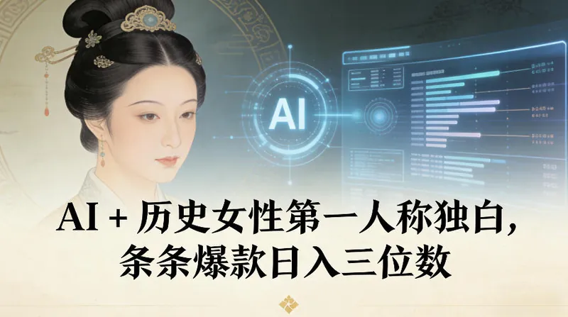 dc49c4b25eb7b6266b49e468f6436e76.jpeg AI+历史女性第一人称独白,条条爆款日入三位数