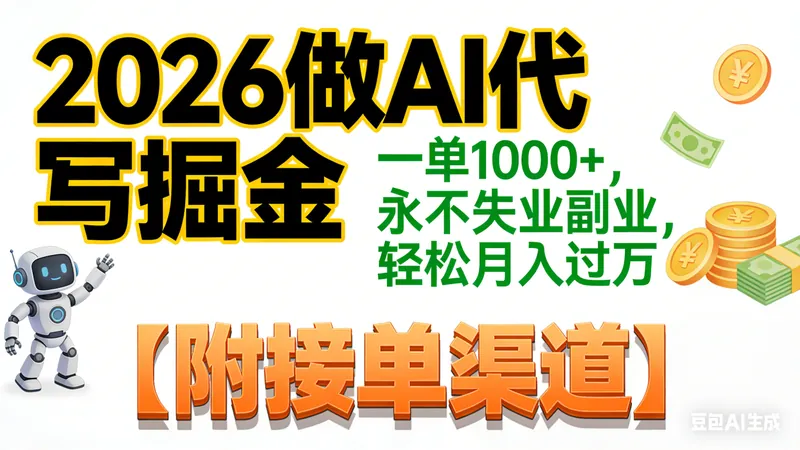 a618179343bd51e631686758497cc2c3.png 2026做AI代写掘金,一单1000+,永不失业副业,轻松月入过万,【附接单渠道】