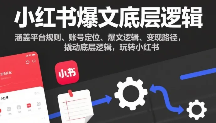 cf338b9248c0a2f3382f6d12fd982990.jpeg 小红书爆文底层逻辑,涵盖平台规则、账号定位、爆文逻辑、变现路径,撬动底层逻辑,玩转小红书