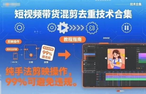8d3413eb2d9c71fcca2c95aec80bd6ff.jpeg 短视频带货混剪去重技术合集,纯手法剪映操作,99%可避免违规