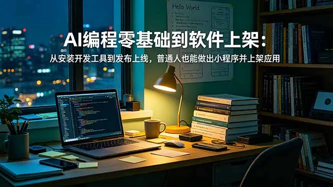 22e432dc99f57e795eac18198172c5f7.jpeg AI编程零基础到软件上架:从安装开发工具到发布上线,普通人也能做出小程序并上架应用商店