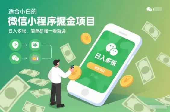 ad2cddceaa12782a616c3ff89d5c2b58.jpeg 适合小白的微信小程序掘金项目,日入多张,简单易懂一看就会【揭秘】