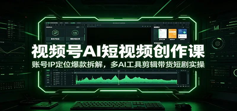 646aae1b0da1fd3a8a80203e4ad2a47f.jpeg 视频号AI短视频创作课:账号IP定位爆款拆解,多AI工具剪辑带货短剧实操