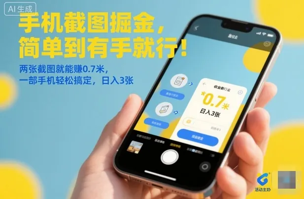 ad702a7b17912db2fd2e87c9e724c281.jpeg 手机截图掘金,简单到有手就行!两张截图就能賺0.7米,一部手机轻松搞定,日入3张【揭秘】