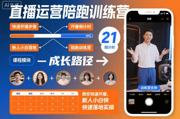 eb5618601768c262d3ea1793993b7301.jpeg 直播运营陪跑训练营,教你快速开播,新人小白快速落地实操