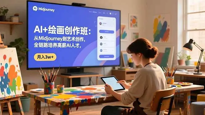 （16597期）AI+绘画创作班：从Midjourney到艺术创作，全链路培养高薪AI人才，月入3w+