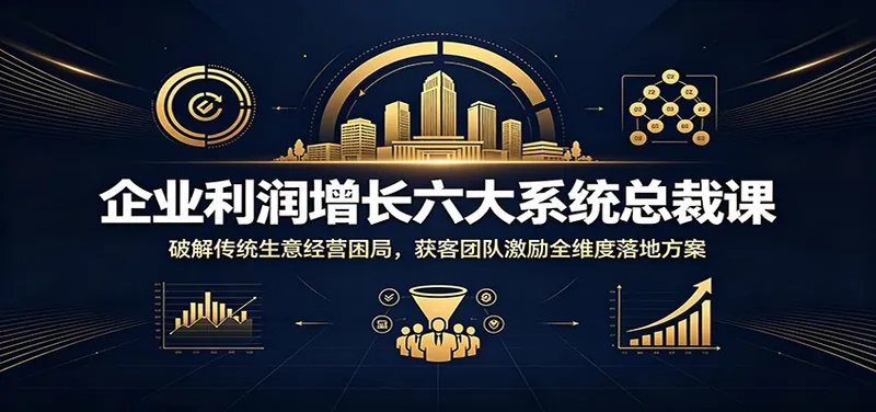 企业利润增长六大系统总裁课：破解传统生意经营困局，获客团队激励全维度落地方案