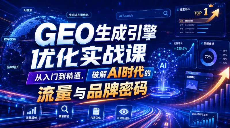 c9b00792dbf1b91887908c4a1481d638.jpeg GEO生成引擎优化实战课,从入门到精通,破解AI时代的流量与品牌密码