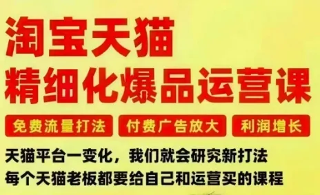 f2ebf6ba64175955060b3e886655de03.jpeg 淘宝天猫精细化爆品运营课,免费流量打法-付费广告放大-利润增长-三大核心痛点,一次全部解决