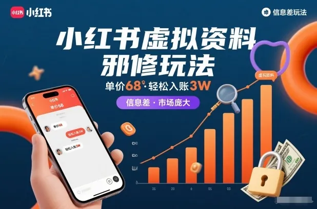 5a85c0c17f4bde164e30f536cb43de8b.jpeg 小红书虚拟资料邪修玩法,单价68,轻松入账3W,信息差玩法,市场庞大