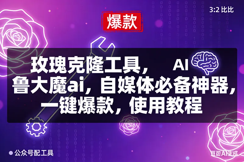 0651e0ef85889e24b7fcbd00ac1776f6.png (16847期)玫瑰克隆,鲁大魔ai,自媒体必备神器,一键爆款工具,详细介绍和。使用教程