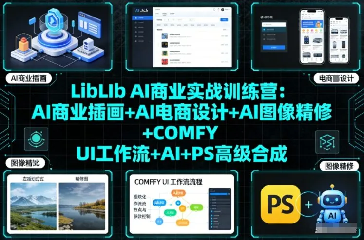 67f6afe9e639cb09b22513035c8b40e8.jpeg LibLIb AI商业实战训练营:AI商业插画+AI电商设计+AI图像精修+COMFY UI工作流+AI+PS高级合成