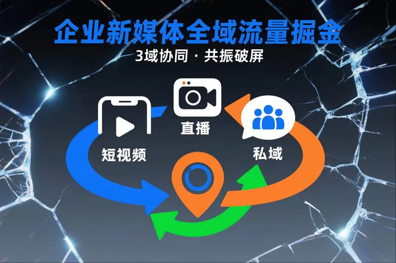 7ad9871562f0a3348b576fd5cb046af9.jpeg 短视频全域商业模式,企业新媒体全域流量掘金,3域协同,共振破屏,短视频-直播-私域-地域