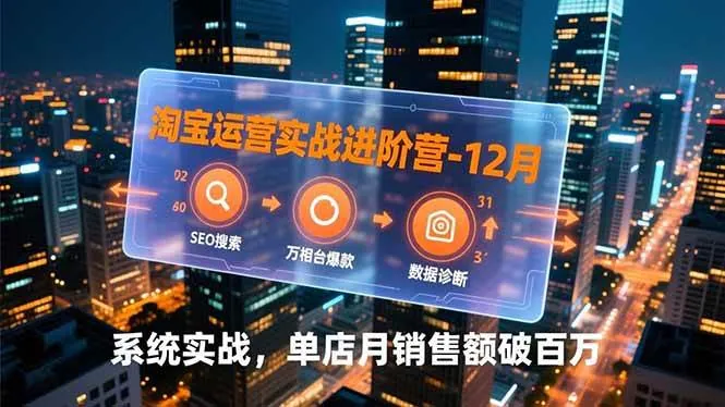 f670e1f79377eae62f760aaf991ed19b.jpeg (16974期)淘宝运营实战进阶营-12月:SEO搜索、万相台爆款、数据诊断,系统实战,单店月销售额破百万