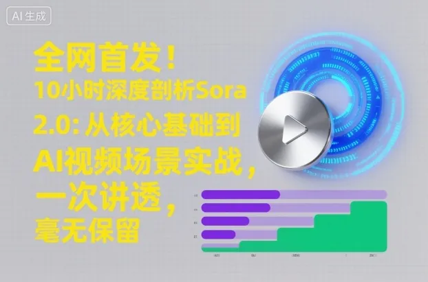 645f56ba80a17c1626a05da38bbdda0f.jpeg 全网首发!10小时深度剖析Sora 2.0:从核心基础到AI视频场景实战,一次讲透,毫无保留
