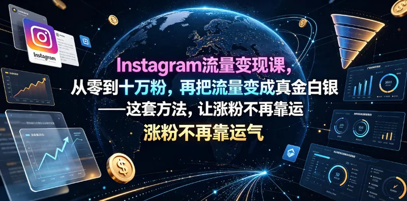 a973af8a98df1565fbec961ee0455350.jpeg Instagram流量变现课,从零到十万粉,再把流量变成真金白银——这套方法,让涨粉不再靠运气【原创双语字幕】