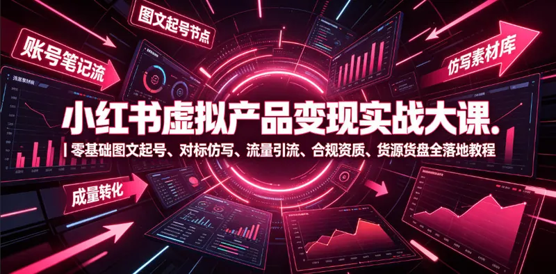 f9bc453b5e88789b636dfc980f3243ad.jpeg 小红书虚拟产品变现实战大课|零基础图文起号、对标仿写、流量引流、合规资质、货源货盘全落地教程