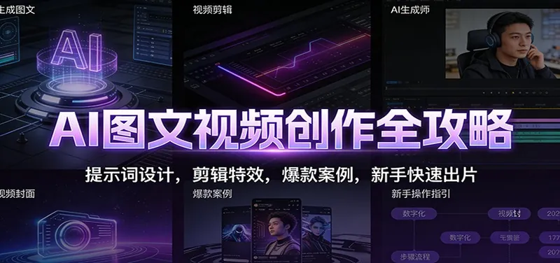 1100c1673113607b2d8de5dac5d8f913.jpeg AI图文视频创作全攻略:提示词设计,剪辑特效,爆款案例,新手快速出片