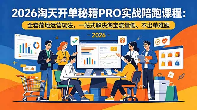 30acb8495a3b409ed2e0dcd99ff04af2.jpeg 2026淘天开单秘籍PRO实战陪跑课程-更新:全套落地运营玩法,一站式解决淘宝流量低、不出单难题
